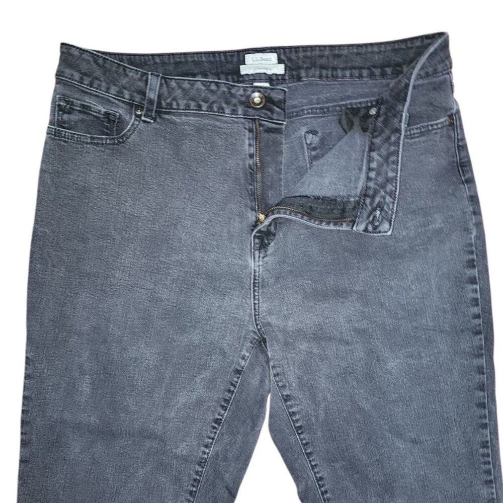 LL Bean Jeans Womens Plus Size 18 Petite 18P Dark Gray Classic Fit Straight Leg - Picture 2 of 6